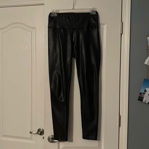Miami faux leather pants. Size medium. Elastic waist.
